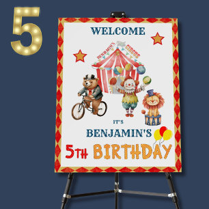 Boy Big Top Circus Carnival Fifth Birthday Foam Board