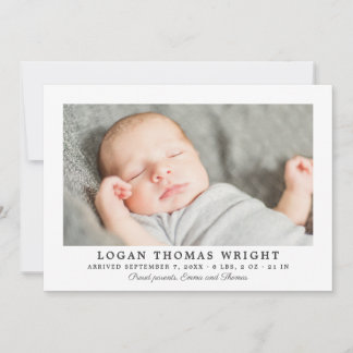 Boy Birth Announcement Card | Handsome Stripes