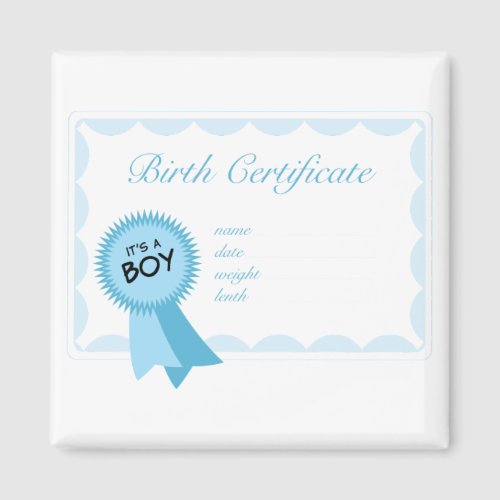 Boy Birth Certificate Magnet