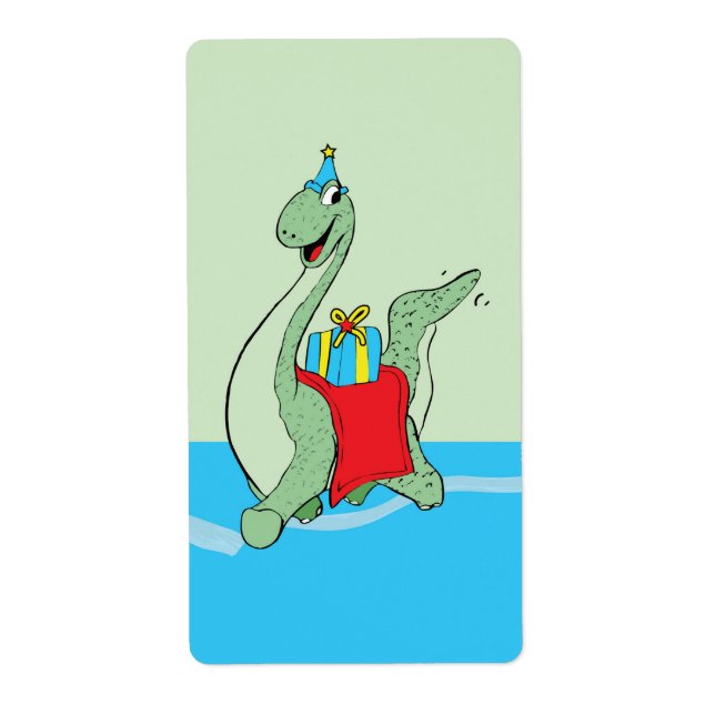 Boy, Birthday Dinosaur Label (Front)