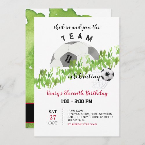 Boy Birthday Football Invitation