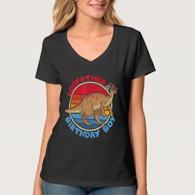 Boy Birthday I Godfather I Parasaurolophus I Famil T-Shirt (Front)