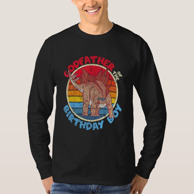 Boy Birthday I Godfather I Stegosaurus I Family Ma T-Shirt (Front)