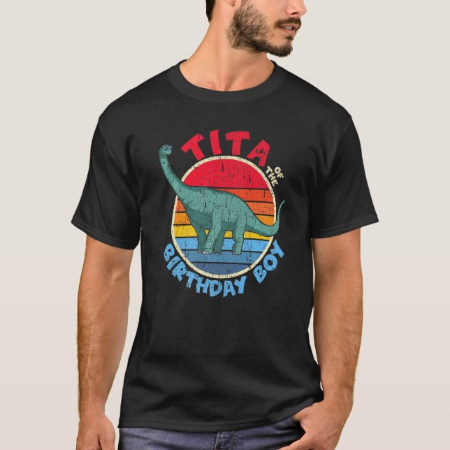 Boy Birthday I Tita I Brachiosaurus I Family Match T-Shirt (Front)