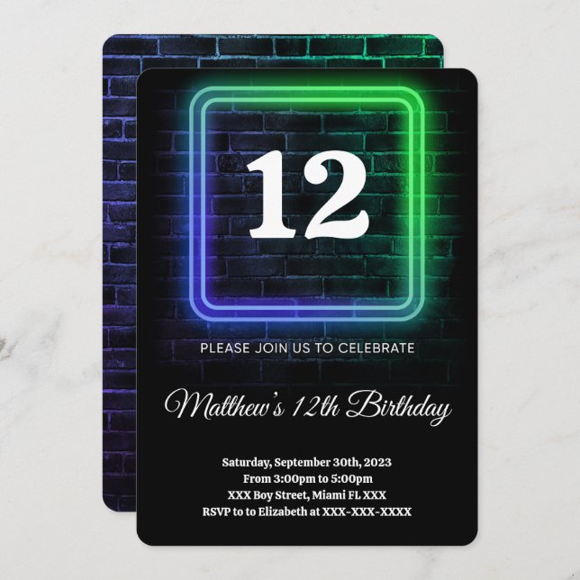 Boy Birthday Invitation (Front/Back)