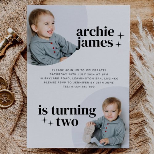 Boy Birthday Invitation with Arches
