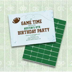 Boy Birthday Party Football Custom Invitation