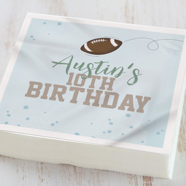 Boy Birthday Party Football Custom Napkins (Creator Uploaded)