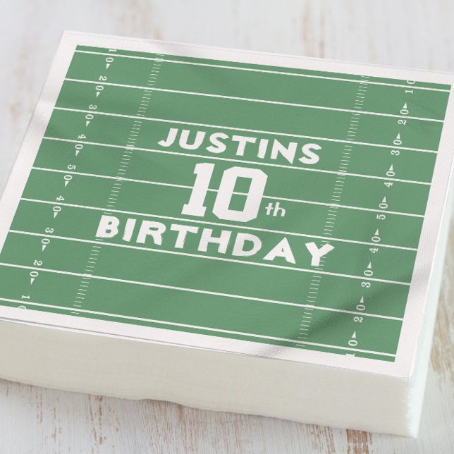 Boy Birthday Party Football Custom Napkins (Creator Uploaded)