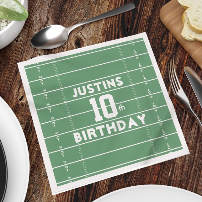 Boy Birthday Party Football Personalized Napkins (Creator Uploaded)