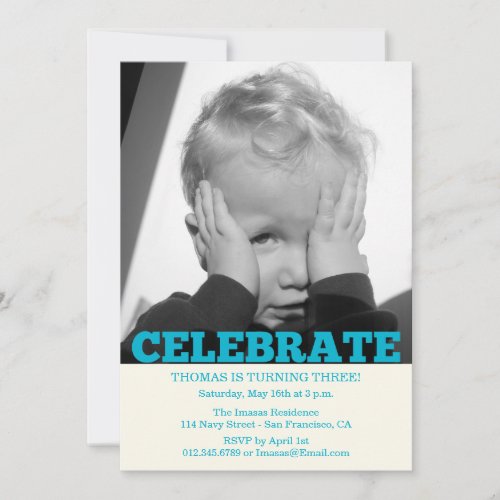 Boy Birthday Party Photo Invitations