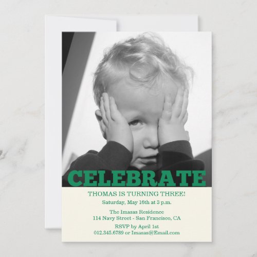 Boy Birthday Party Photo Invitations
