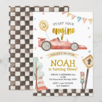 Boy Birthday Racing Car Invitation