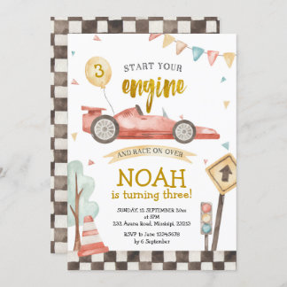 Boy Birthday Racing Car Invitation