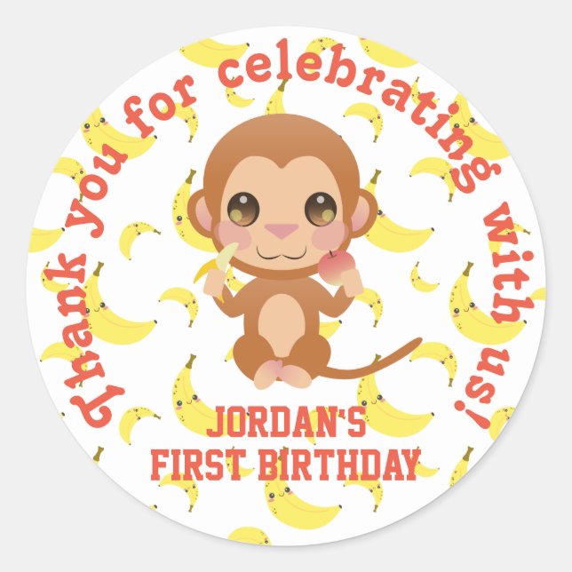 Boy Birthday Thank you Sticker (Front)