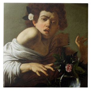 Boy Bitten by a Lizard, c.1595-1600 (oil on canvas Ceramic Tile