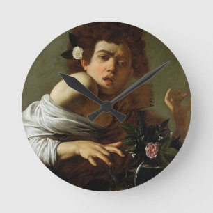 Boy Bitten by a Lizard, c.1595-1600 (oil on canvas Round Clock