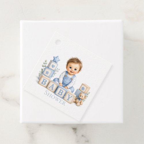 Boy Blocks Baby Shower Thank You Favor Tags