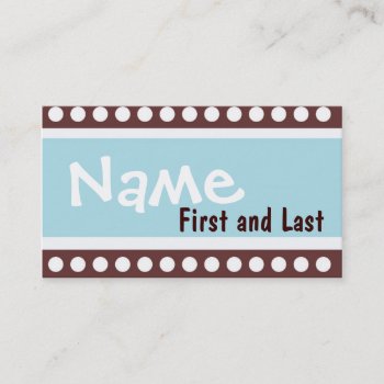 Boy Blue And Brown Calling Card For Kids by jgh96sbc at Zazzle