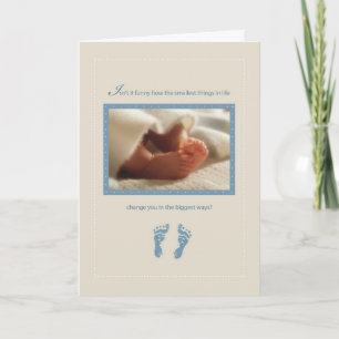 Boy Blue Baby Feet Shower Congratulations Card