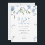 Boy Blue Baby in Bloom Baby Shower Invitation<br><div class="desc">Baby in bloom 🌼 Our DIY blue floral baby shower invitations are the perfect way to celebrate the new baby boy on the way with a blue baby in bloom themed baby shower. Perfect for a boy baby shower, these blue floral baby shower invites are the perfect choice. The RUKA...</div>