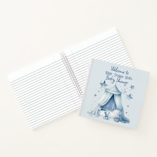 Boy Blue Baby Shower Guestbook Notebook