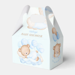 Boy Blue Bear Baby Shower Favor Box