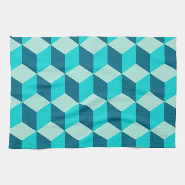 Boy Blue Building Blocks Seamless Pattern Towel (Horizontal)