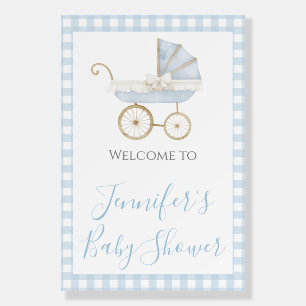 Boy Blue Carriage Baby Shower Preppy Southern Foam Board