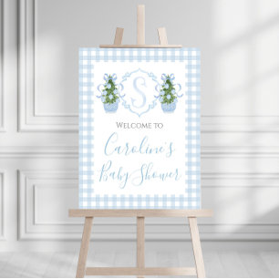 Boy Blue Christmas Baby Shower Preppy Southern Foam Board