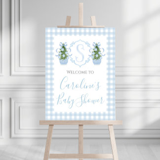 Boy Blue Christmas Baby Shower Preppy Southern Foam Board