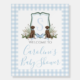 Boy Blue Dog Baby Shower Preppy Southern Foam Board