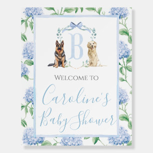 Boy Blue Dog Baby Shower Preppy Southern Foam Board