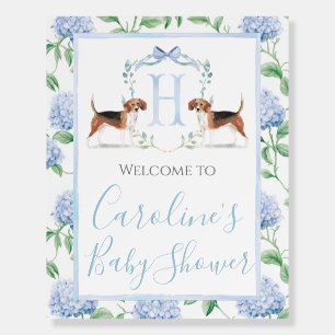 Boy Blue Dog Beagle Baby Shower Preppy Southern Foam Board