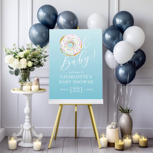 Boy Blue Donut Baby Shower Welcome Sign (Creator Uploaded)