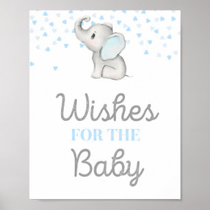 Boy Blue Elephant Baby Shower Sign