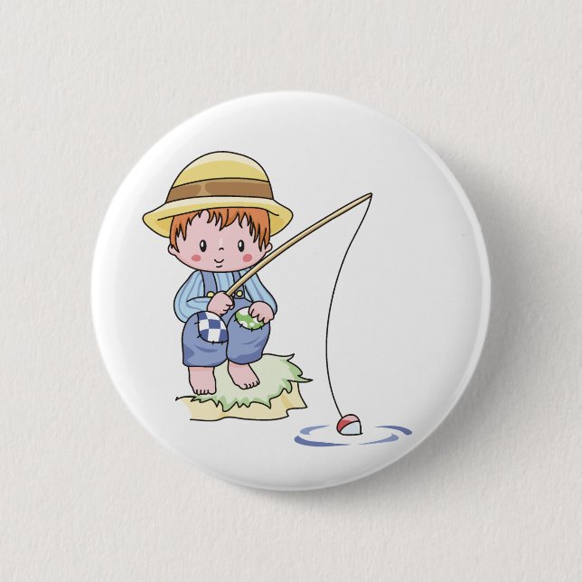 Boy Blue Fishing Button (Front)