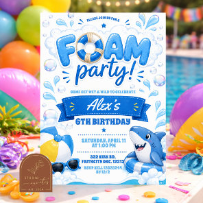 Boy Blue Foam party invitation