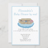 Boy Blue Noah Ark Baby Shower by mail Invitation (Front)