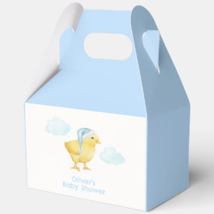 Boy Blue Sky Cloud Little Chicken Baby Shower Favor Boxes
