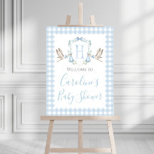 Boy Blue Stork Baby Shower Preppy Southern