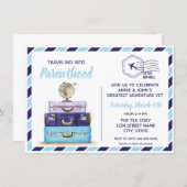 Boy Blue Travel Baby Shower Invitation (Front/Back)