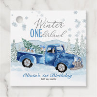 Boy Blue Truck Winter Onederland First Birthday