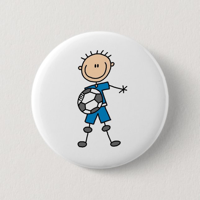 Boy Blue Uniform Soccer Button (Front)