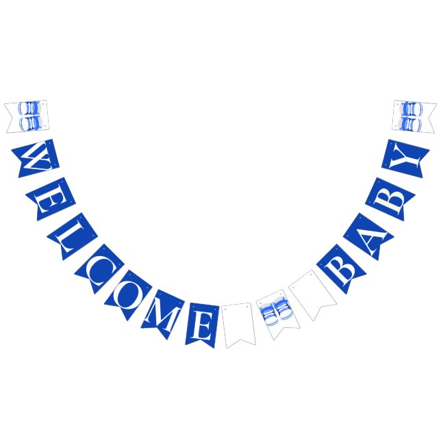 BOY BLUE "Welcome Baby" BABY SHOWER Bunting Flags (All)
