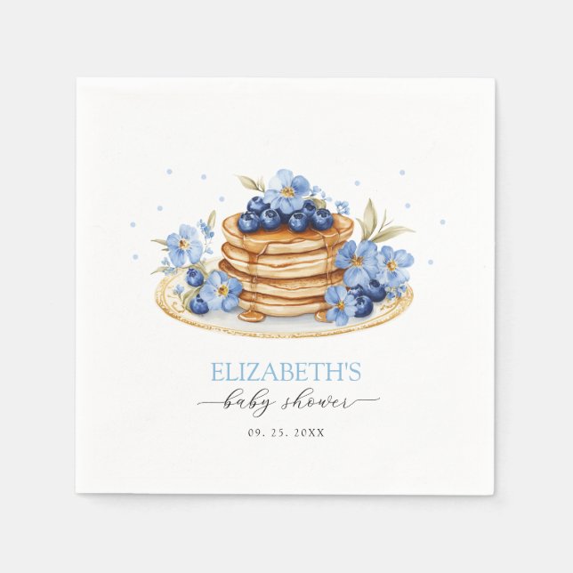 Boy Blueberry Pancake Baby Brunch Baby Shower  Napkins (Front)