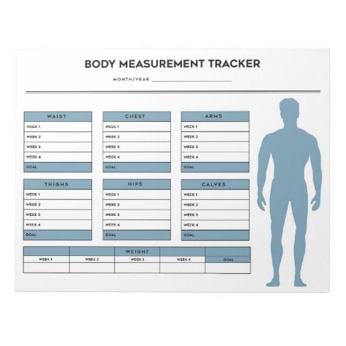 Boy Body Measurements Weight Loss Tracker Goal Notepad