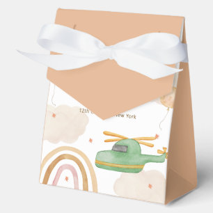 Boy Boho Adventure Helicopter Airplane Baby Shower Favor Boxes