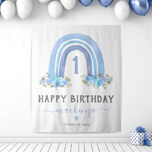 Boy Boho Rainbow First Birthday Tapestry