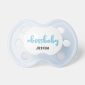 Boy #bossbaby Baby Boss Personalized Name Blue Pacifier (Front)